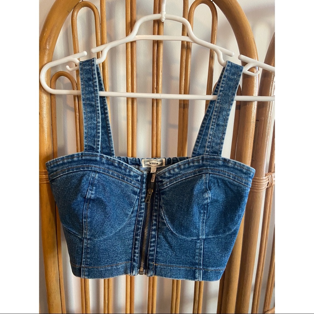 Jean Zip Crop - Picture 1 of 2